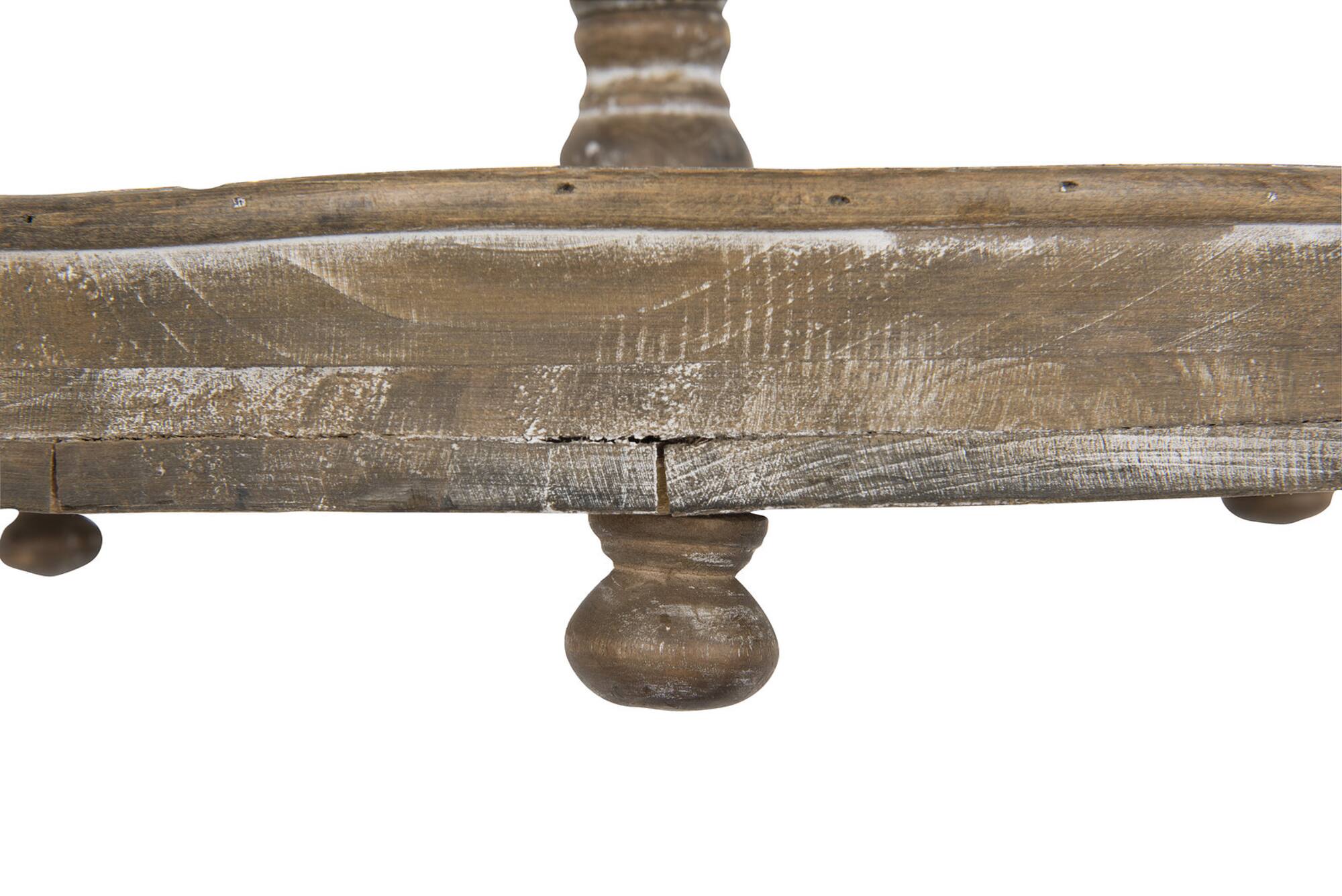 Hello Honey® 18.5" Distressed Brown Wooden 2-Tier Tray with Metal Handle